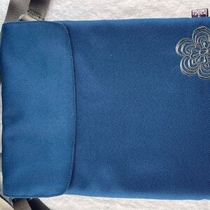 Haiku Navy Laptop Sleeve with Embroidery